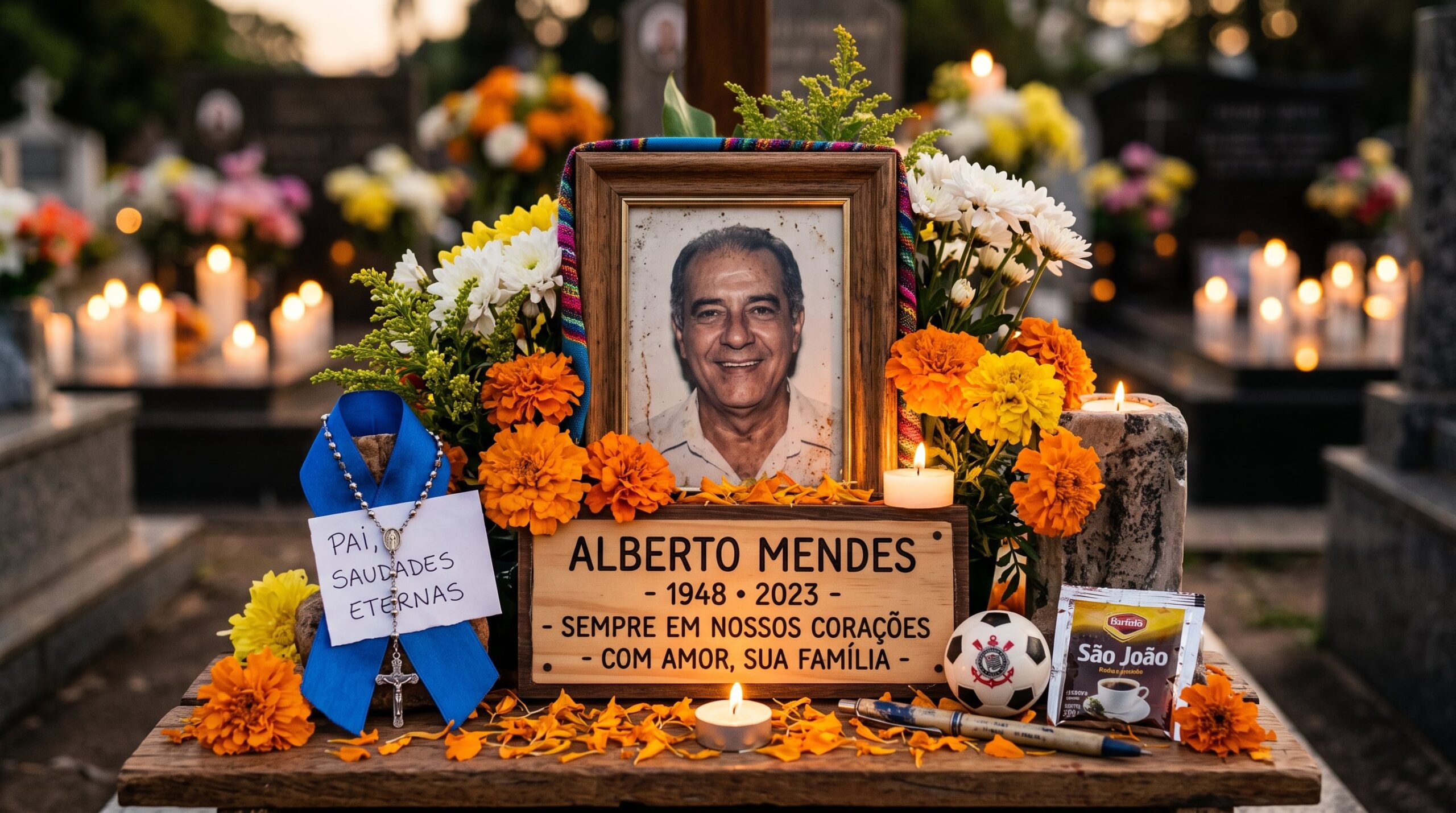 Detalhes de homenagem de finados
