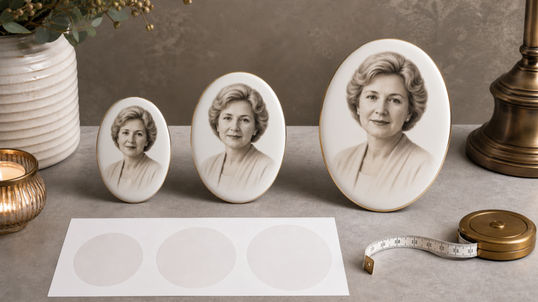 Tamanho da foto de porcelana para túmulo: guia de escolha